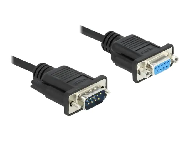 Delock - Serielles Verlängerungskabel - DB-9 (M) zu DB-9 (W) - 1 m - Daumenschrauben - Schwarz
