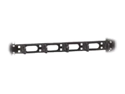 Conteg 19'' Wire Management Panel with Plastic Hooks - Kabelführungsplatte für Schaltschrank - Schwarz, RAL 9005 - 1U - 48.3 cm (19") DP-VP-P1-H