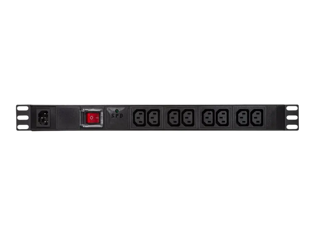 LogiLink - Stromverteilungseinheit (Rack - einbaufähig) - Wechselstrom 250 V - 2500 Watt - Eingabe, Eingang IEC 60320 C14 - Ausgangsanschlüsse: 8 (8x IEC 60320 C13) - 1U - 48.3 cm (19") - Schwarz
