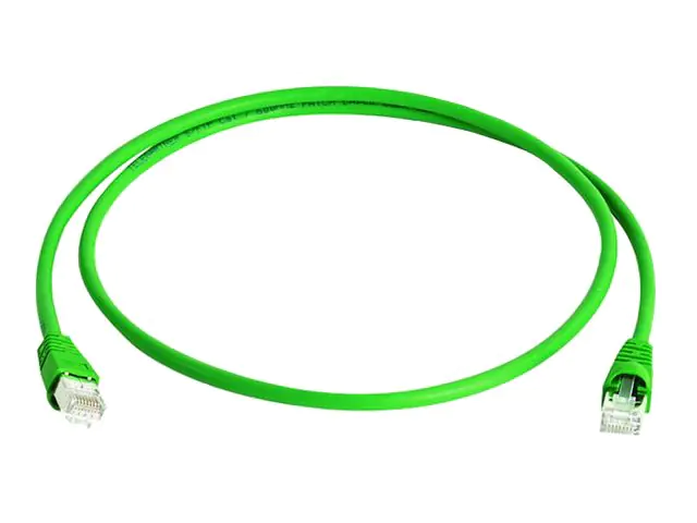 Telegärtner DataVoice Office MP8 FS 500 - Patch-Kabel - RJ-45 (M) bis RJ-45 (M) - 1.5 m - SFTP, PiMF - CAT 6a - IEEE 802.3an/IEEE 802.3at - geschirmt, halogenfrei, geformt, verseilt - grün, RAL 6024