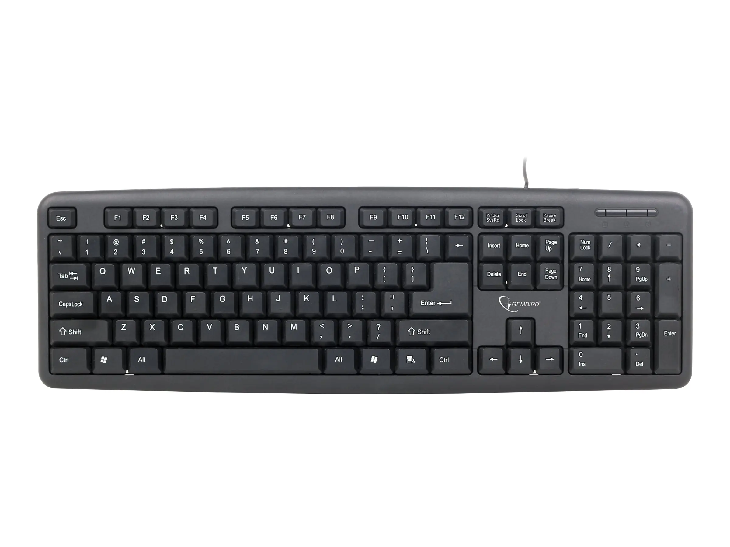 Gembird KB-U-103 - Tastatur - USB - USA - Schwarz