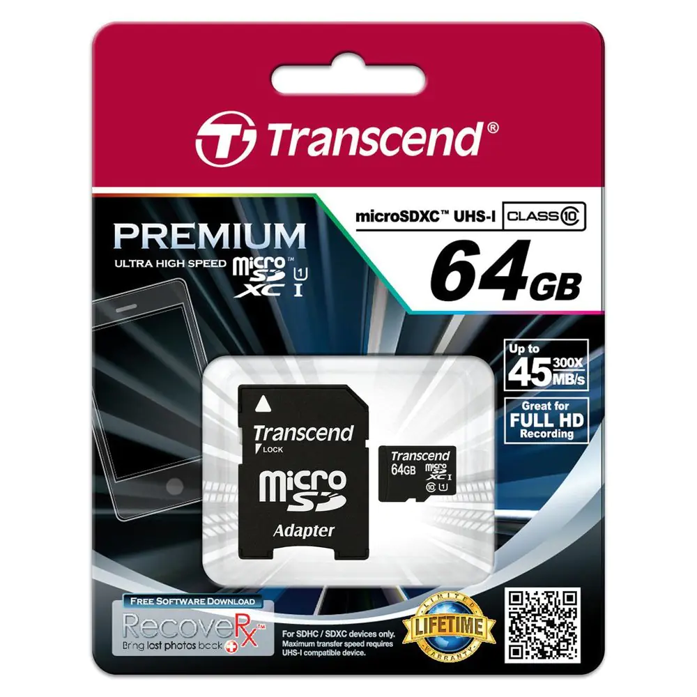 Transcend TS64GUSDU1 - Flash-Speicherkarte - 64 GB - UHS Class 1 / Class10 - SDXC UHS-I
