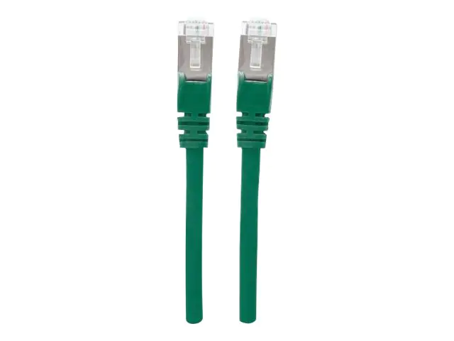 Intellinet Network Patch Cable, Cat7 Cable/Cat6A Plugs, 10m, Green, Copper, S/FTP, LSOH / LSZH, PVC, RJ45, Gold Plated Contacts, Snagless, Booted, Polybag - Netzwerkkabel - RJ-45 (M) bis RJ-45 (M) - 10 m - SFTP - CAT 7 (Kabel) / CAT 6a (Anschlüsse) - halo