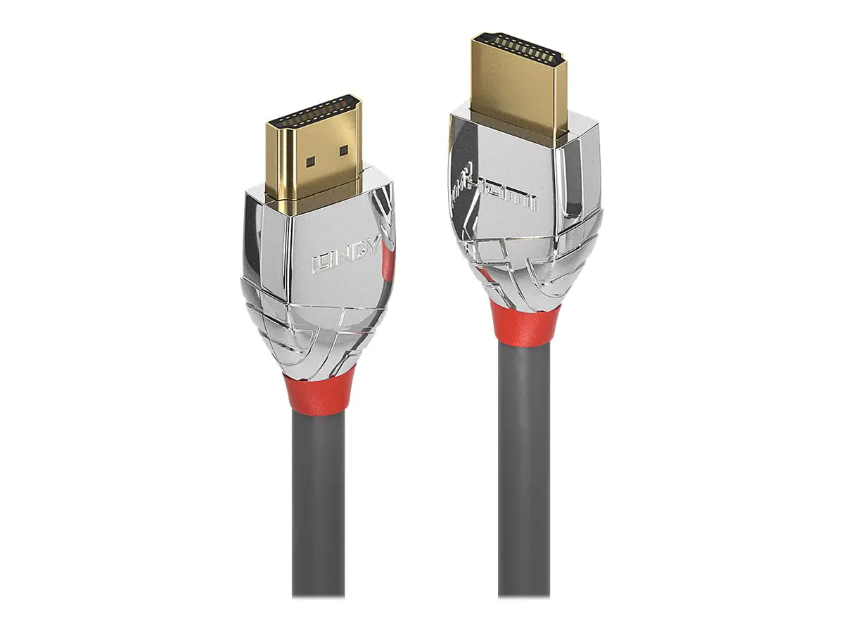Lindy Cromo Line High Speed - HDMI-Kabel mit Ethernet - HDMI männlich zu HDMI männlich - 5 m - abgeschirmt - Grau - rund, 4K Unterstützung