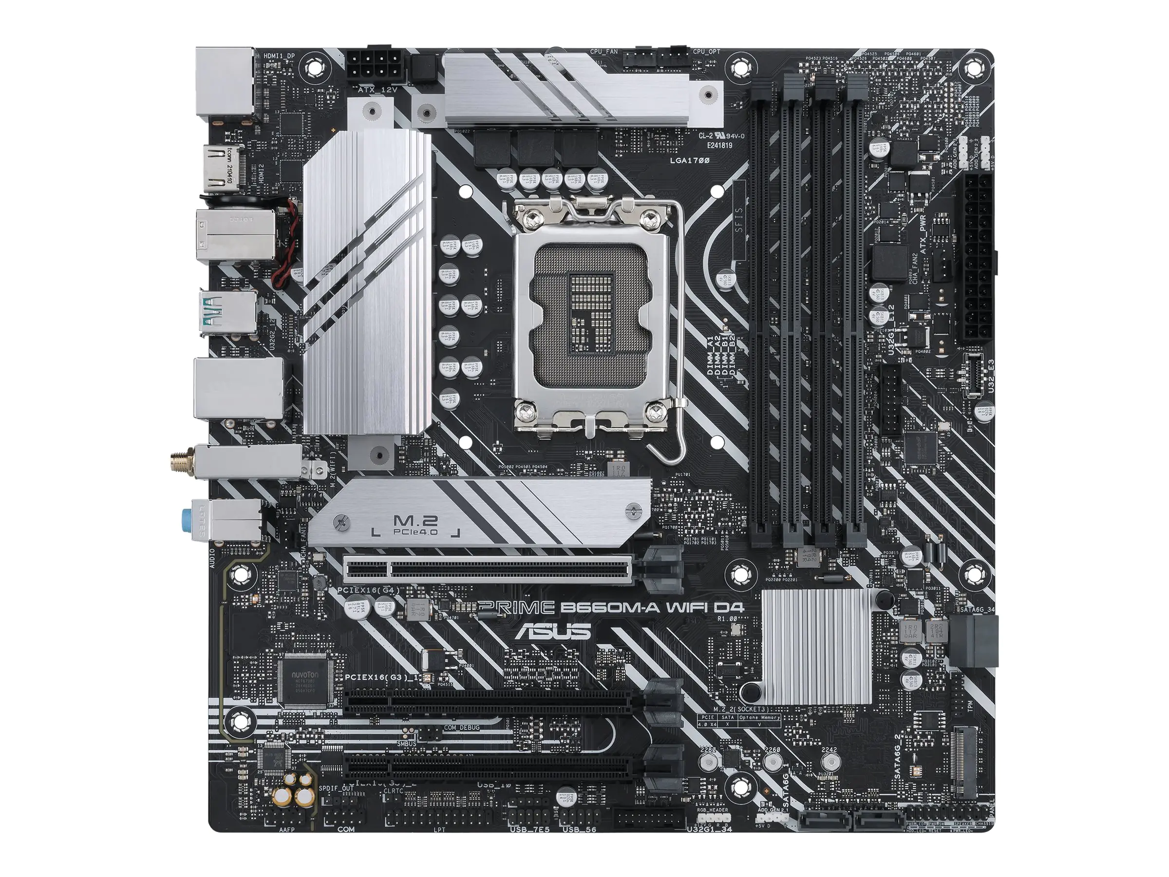 ASUS PRIME B660M-A WIFI D4 - Motherboard - micro ATX - LGA1700-Sockel - B660 Chipsatz - USB-C Gen1, USB 3.2 Gen 1, USB 3.2 Gen 2 - Gigabit LAN, Wi-Fi 6, Bluetooth - Onboard-Grafik (CPU erforderlich) - HD Audio (8-Kanal)