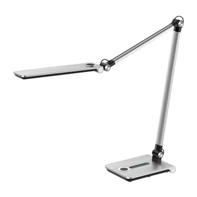 Hansa-Technik Tischleuchte Wave je Lichtquelle: 9 kWh/1.000h Netzbetrieb silber, gebürstet