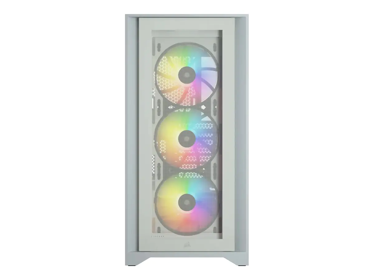 CORSAIR iCUE 4000X RGB - Tower - ATX - Seitenteil mit Fenster (gehärtetes Glas) - keine Spannungsversorgung (ATX) - weiß - USB/Audio