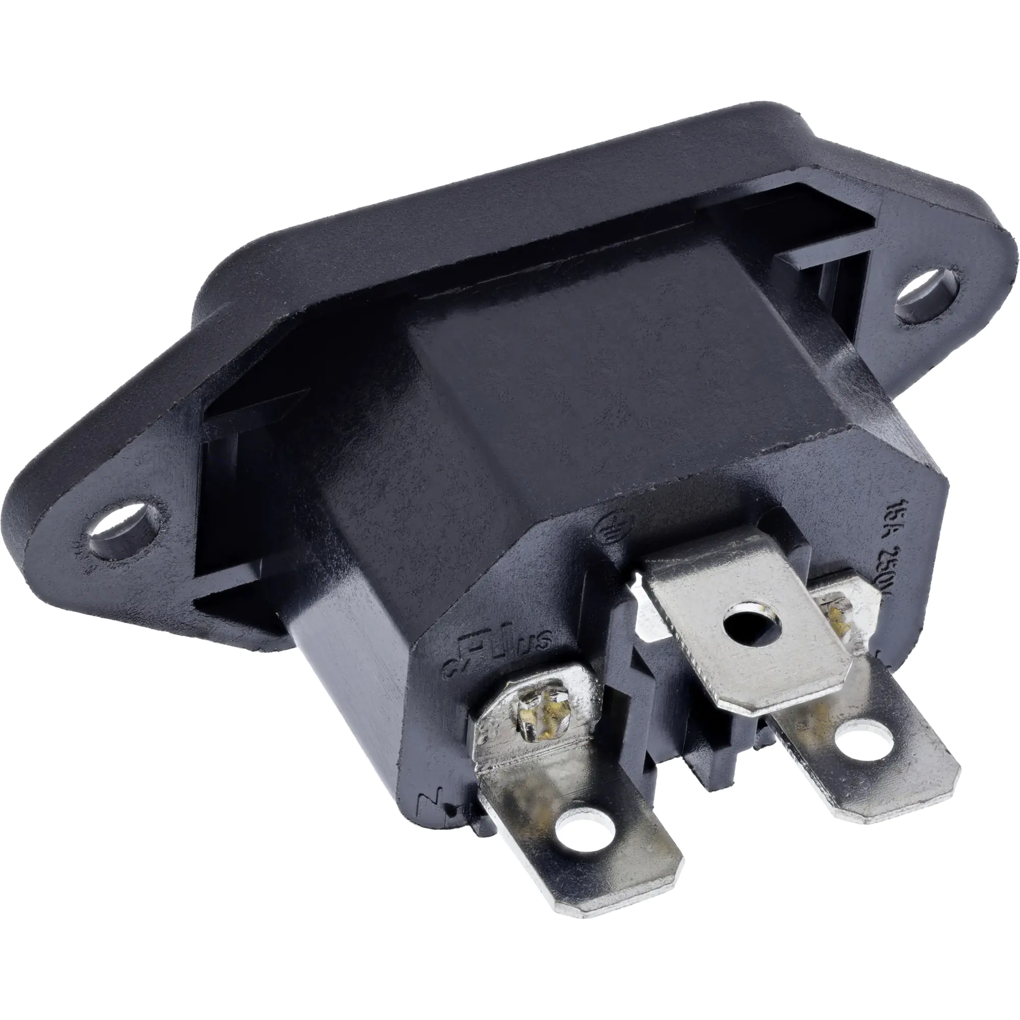 InLine Kaltgeräte Einbaubuchse IEC-C14 schwarz mit Steckfahne - Kabel - Audio/Multimedia