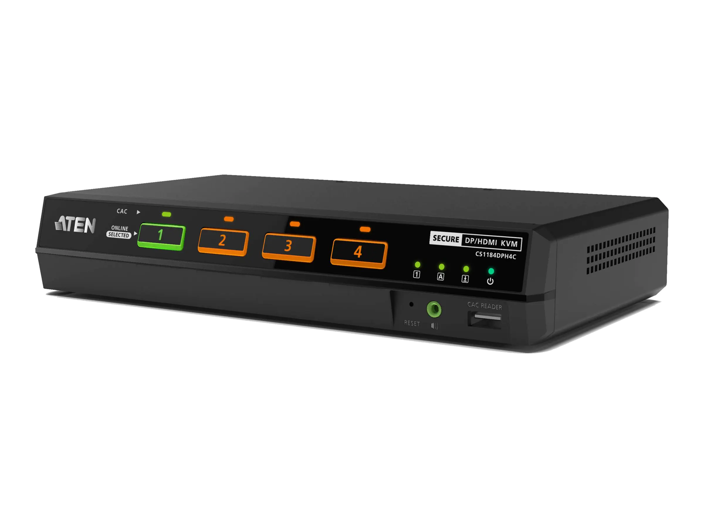 ATEN CS1144DPH4C - KVM-/Audio-Switch - 5K, DisplayPort/HDMI, Universal, Secure, with CAC