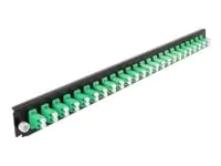 Delock Rack-Montageblech für Glasfaser-Spleißbox - Vorderseite - LC SM X 24 - grün - 1U - 48.3 cm (19") 43358
