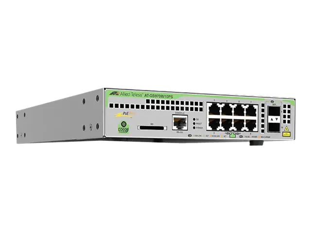 Allied Telesis CentreCOM AT-GS970M/10PS - Switch - L3 - managed - 8 x 10/100/1000 (PoE+)