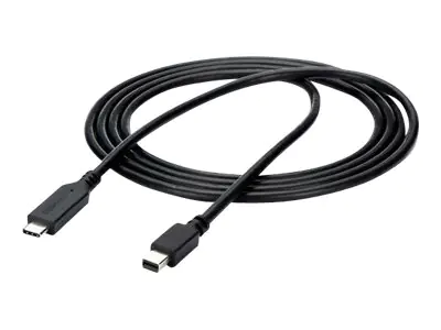 StarTech 1,8m USB-C auf Mini DisplayPort Kabel - USB C zu mDP Kabel - 4K 60Hz - Schwarz - DisplayPort-Kabel - 24 pin USB-C (M) zu Mini DisplayPort (M) - USB 3.1 / Thunderbolt 3 / DisplayPort 1.2 - 1.8 m - unterstützt 4K 60 Hz (3840 x 2160) - Schwarz