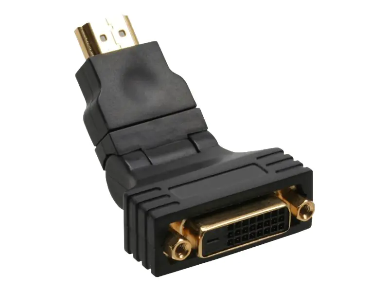 InLine - Videoadapter - HDMI männlich zu DVI-D weiblich - Schwarz - 180° drehbarer Stecker