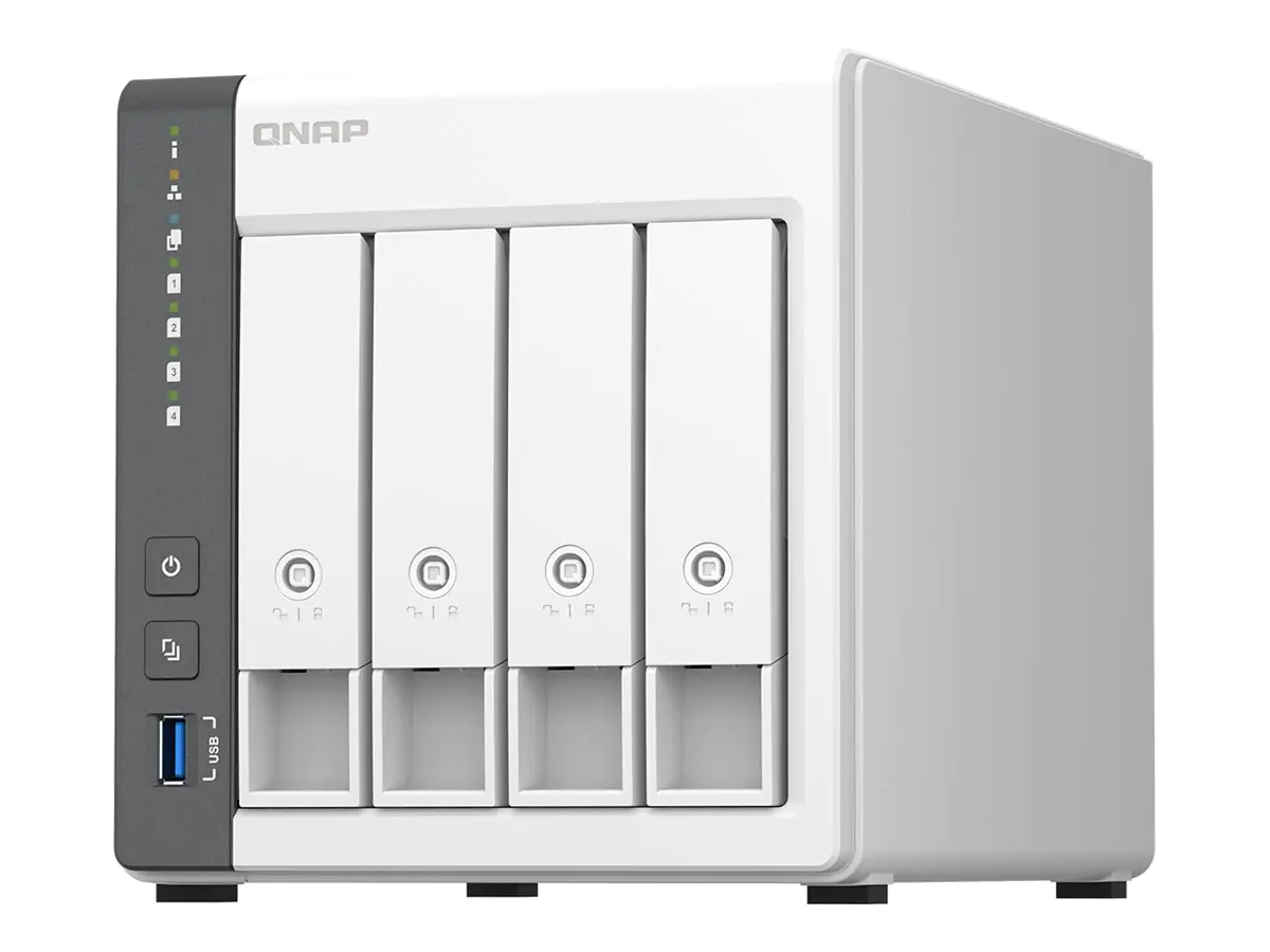 QNAP TS-433 - NAS-Server - 4 Schächte - SATA 6Gb/s - RAID RAID 0, 1, 5, 6, 10, JBOD, 50, 60 - RAM 4 GB - Gigabit Ethernet / 2.5 Gigabit Ethernet - iSCSI Support