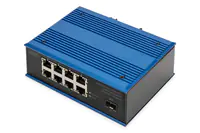 Digitus - Switch - industriell - unmanaged - 8 x 10/100/1000 + 1 x Gigabit SFP (Uplink) - an DIN-Schiene montierbar