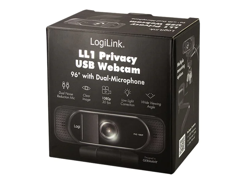 LogiLink LL1 Privacy - Webcam - Farbe - 2 MP - 1920 x 1080 - 1080/30p, 720/30p - feste Brennweite - Audio - USB 2.0 - MJPEG, YUV2
