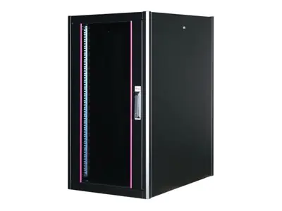 Equip Basic Flex Line - Schrank Netzwerkschrank - 600x800 mm, mit Glastür, abnehmbare und abschließbare Paneele, montiert - freistehend - Schwarz, RAL 9005 - 22U - 48.3 cm (19") EBF-22-6080-B-BAAA
