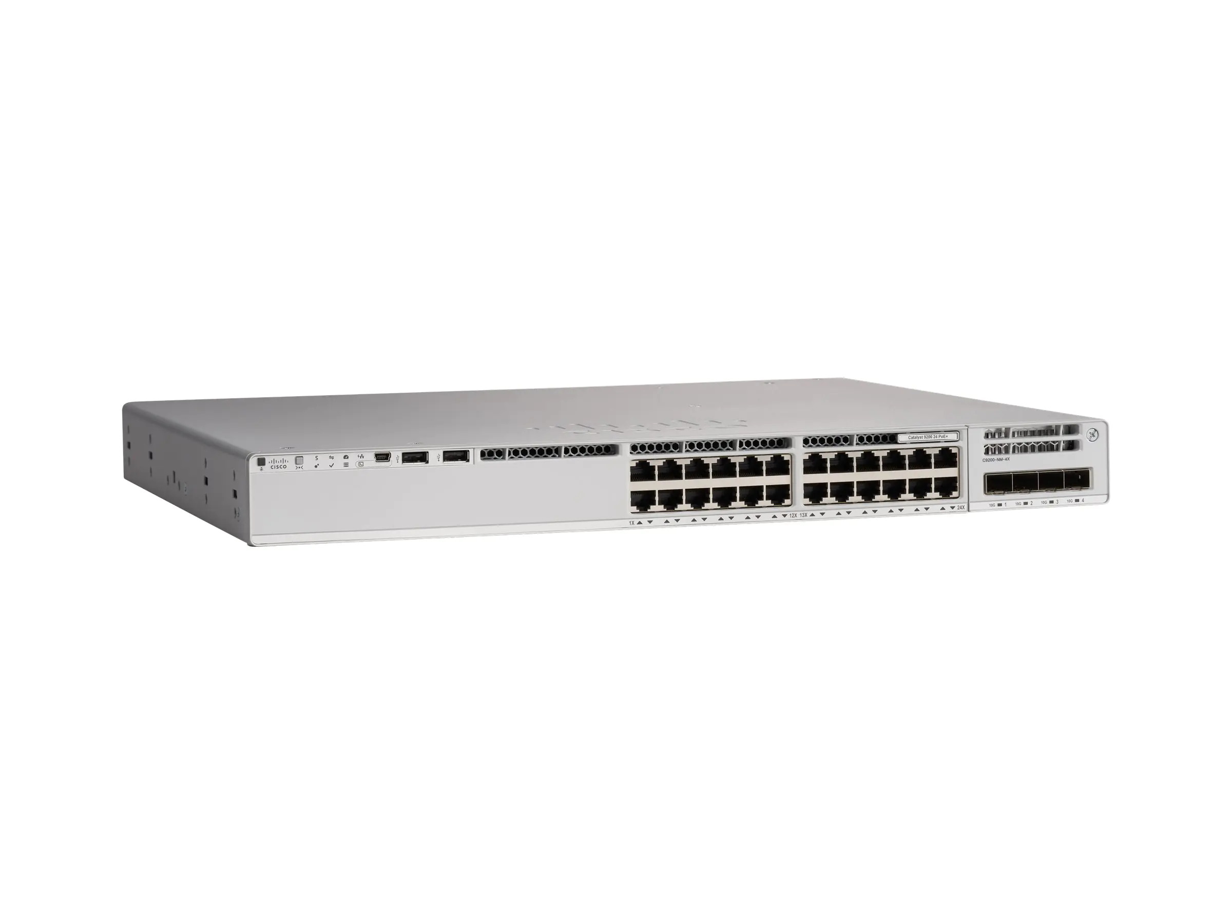 Cisco Catalyst 9200 - Network Advantage - Switch - L3 - Smart - 24 x 10/100/1000 (PoE+) + 4 x 10 Gigabit SFP+ - an Rack montierbar - PoE+