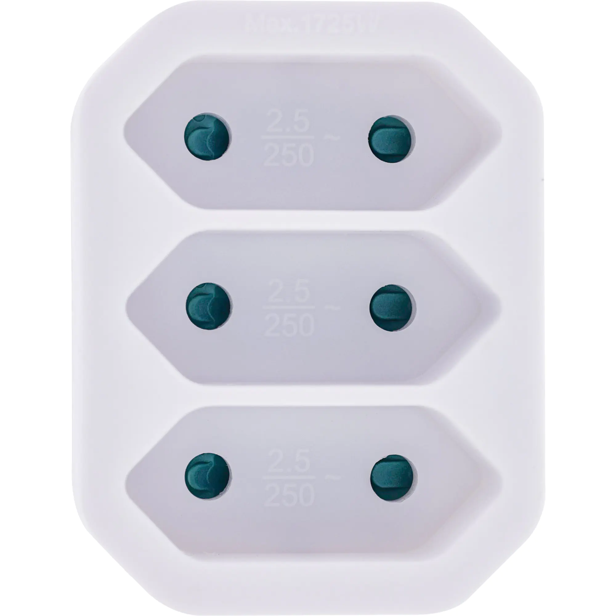 InLine Steckdosenadapter Schutzkontakt Stecker an 3x Eurobuchse weiß