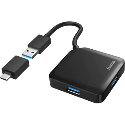 Hama USB-Hub USB-A/USB-C schwarz