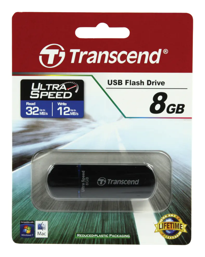 Transcend JetFlash 600 - USB-Flash-Laufwerk - 8 GB - USB 2.0 - Blau