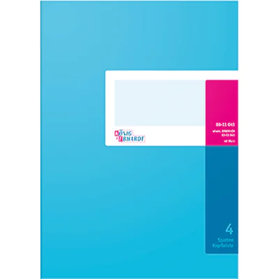 König & Ebhardt Spaltenbuch 8611041 DIN A4 4Spalten 40Blatt