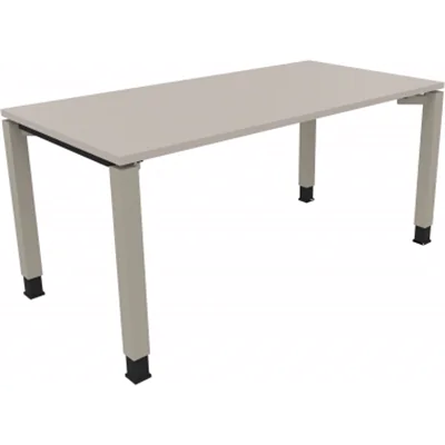 Schreibtisch Vierfuß Quadratrohr B1600xT800xH680-820 si/Lichtgrau