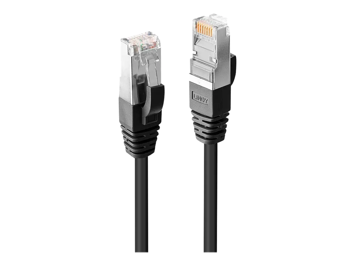 Lindy Premium - Patch-Kabel - RJ-45 (M) zu RJ-45 (M) - 3 m - SFTP - CAT 6 - halogenfrei, ohne Haken - Schwarz