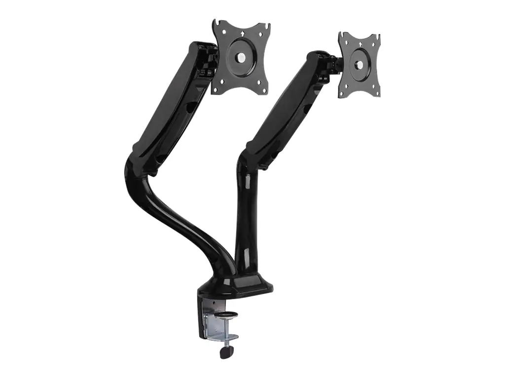 LogiLink Dual monitor desk mount - Befestigungskit für 2 Monitore (einstellbarer Arm) - kaltgewalzter Stahl - Bildschirmgröße: 33-68.6 cm (13"-27") - Tischmontage