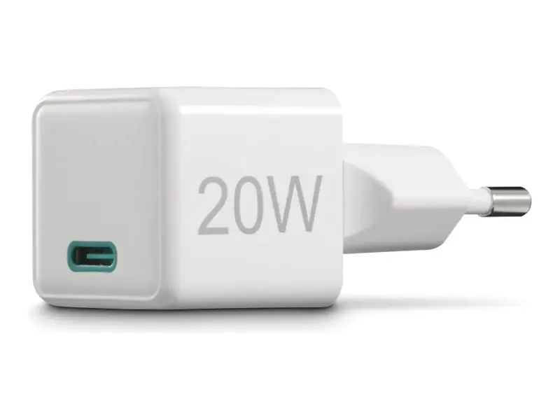 Hama Schnellladegeraet USB-C PD/Qualcomm Super-Mini-Charger 20 W Weiß