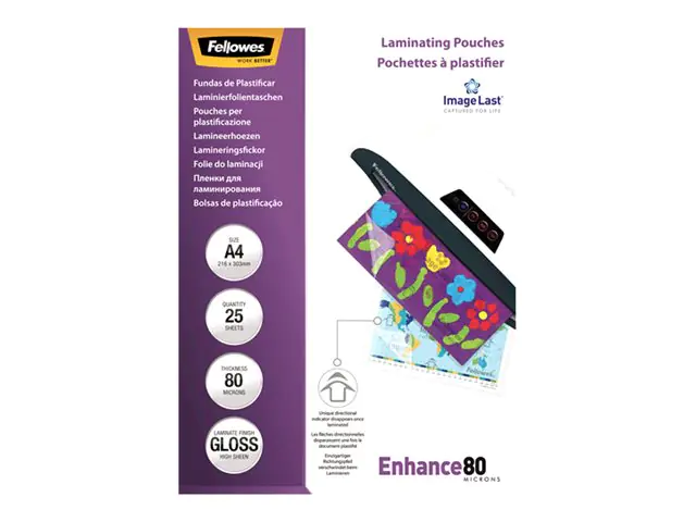 Fellowes ImageLast - 80 Mikron - 25er-Pack - glänzend - glänzend - A4 (210 x 297 mm) 5396205