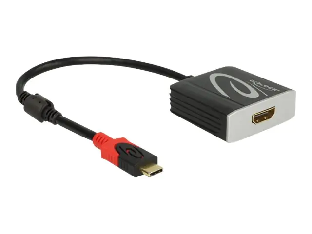 Delock - Videoadapter - 24 pin USB-C männlich zu HDMI weiblich - 20 cm - Schwarz - 4K Unterstützung, aktiv