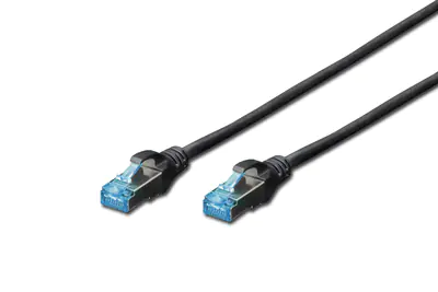 Digitus Professional - Patch-Kabel - RJ-45 (M) zu RJ-45 (M) - 2 m - SF/UTP - CAT 5e - geschirmt - Schwarz, RAL 9005