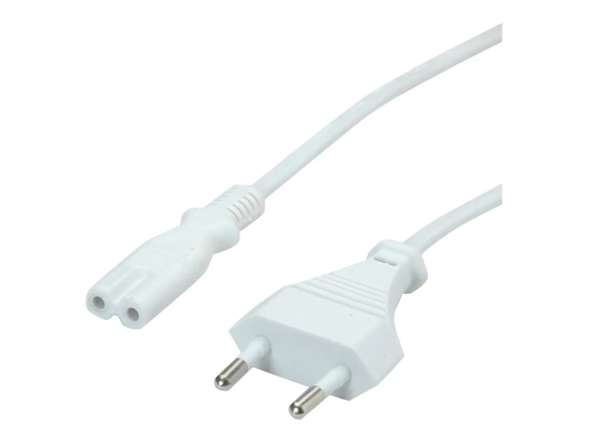 VALUE - Stromkabel - Eurostecker (M) zu power IEC 60320 C7 - Wechselstrom 250 V - 2.5 A - 3 m - weiß