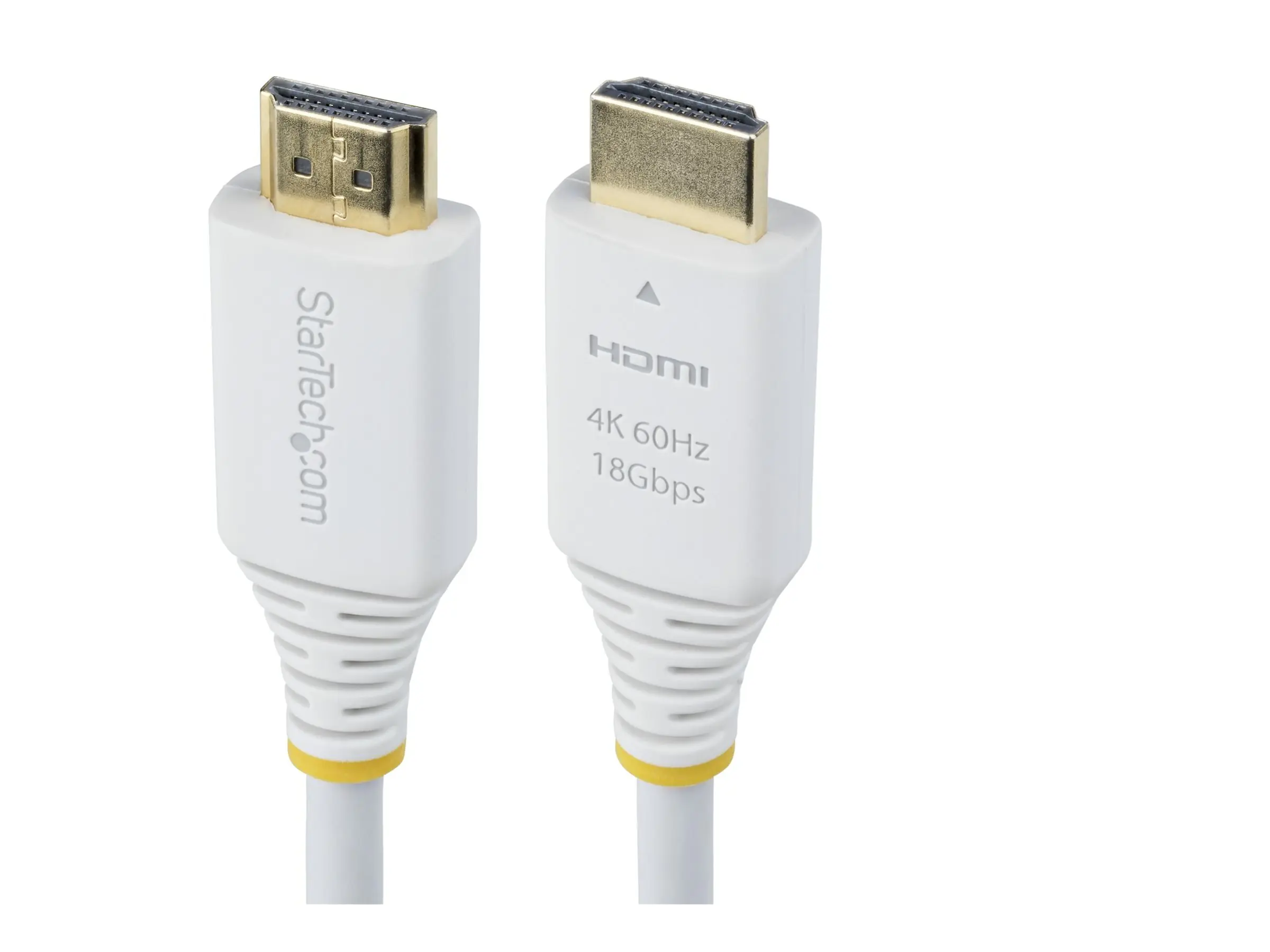 StarTech 6ft (1.8m) Premium Certified High Speed HDMI Cable, 4K60Hz - Premium Highspeed - HDMI-Kabel mit Ethernet - HDMI männlich zu HDMI männlich - 1.8 m - abgeschirmt - weiß - passiv, 4K60Hz UHD-Support, Support von 2K 144 Hz, HDR10-Support