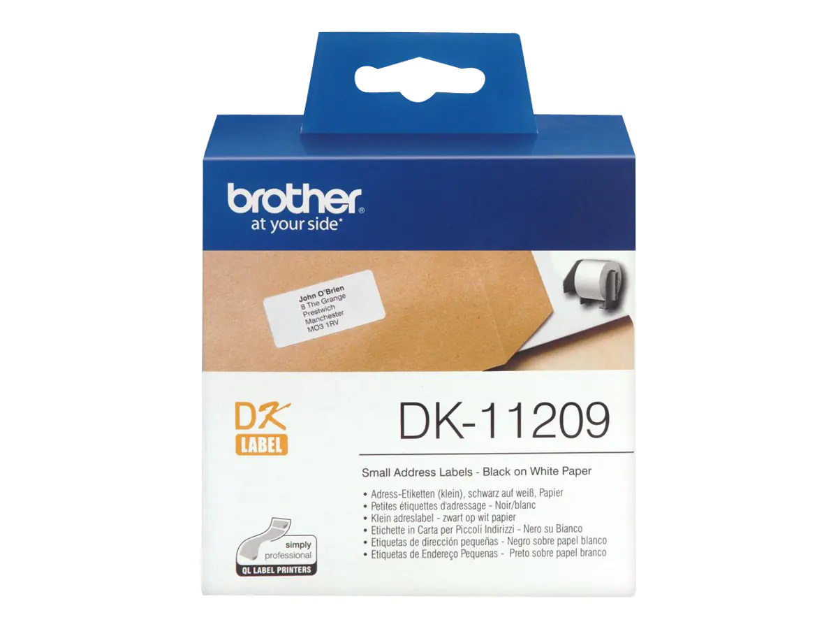 Brother DK-11209 - Schwarz auf Weiß - 800 Adressetiketten DK11209