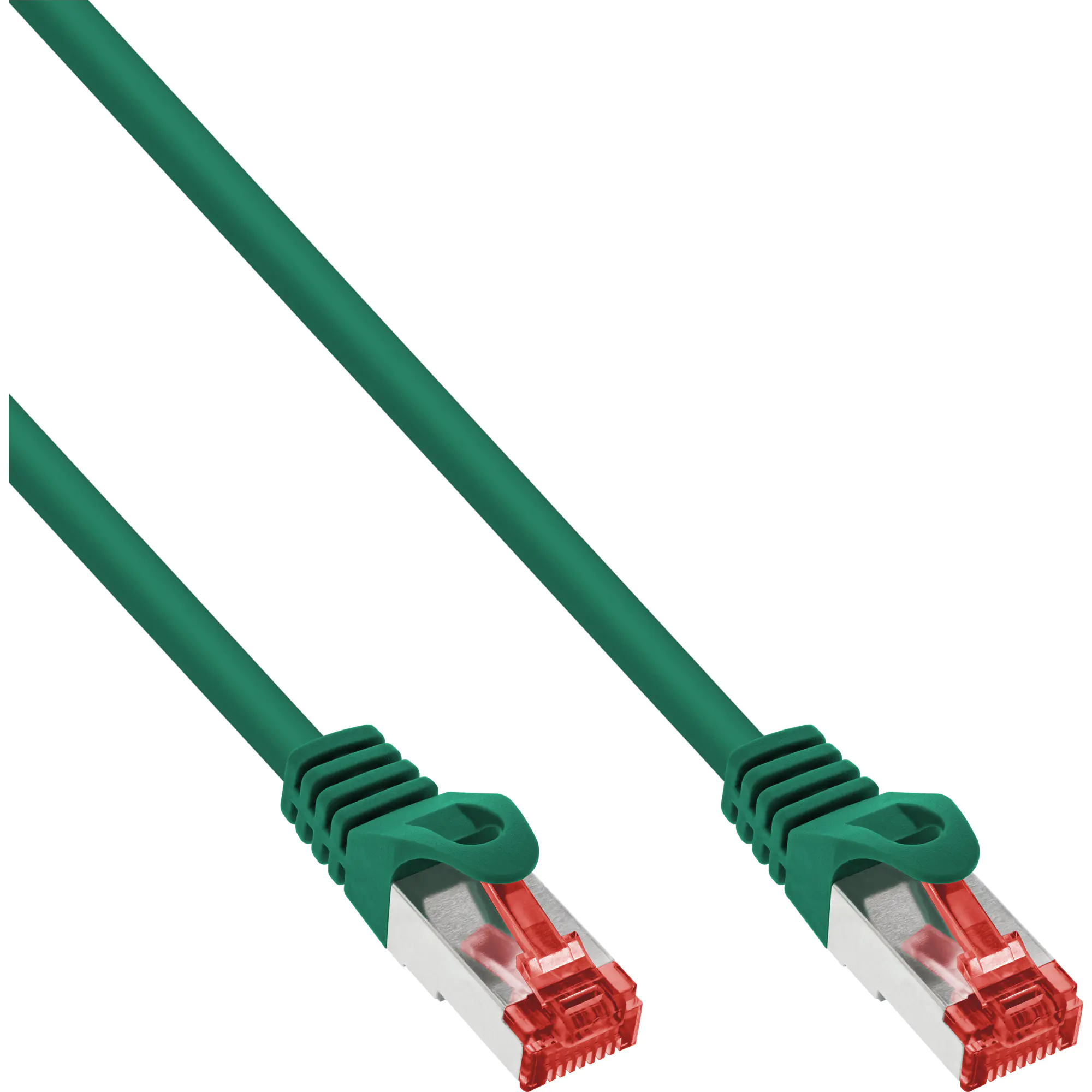 InLine - Patch-Kabel - RJ-45 (M) zu RJ-45 (M) - 30 cm - SFTP, PiMF - CAT 6 - halogenfrei, geformt, ohne Haken - grün