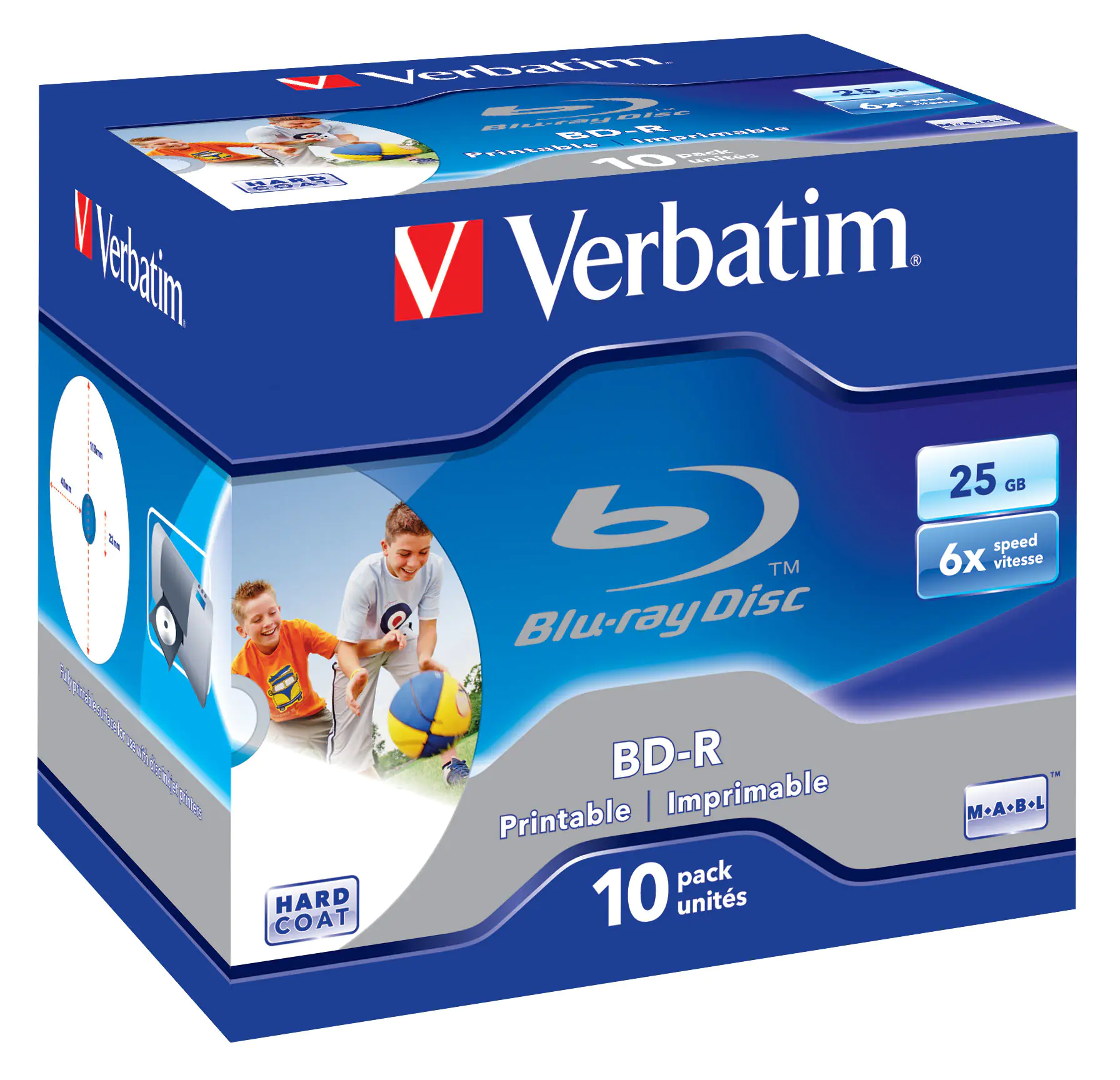 Verbatim - 10 x BD-R - 25 GB 6x - bedruckbare Oberfläche - Jewel Case (Schachtel)