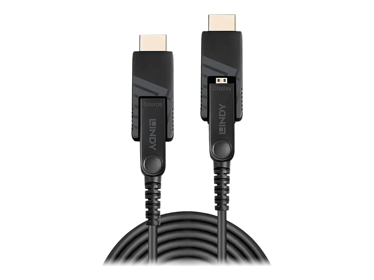 Lindy - Kit HDMI-Kabel mit Ethernet - 19 pin micro HDMI Type D männlich zu 19 pin micro HDMI Type D männlich - 10 m - Hybrid Kupfer/Kohlefaser - Schwarz - 4K Unterstützung