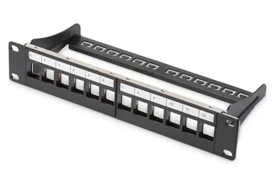 DIGITUS Professional DN-91420 - Patchpanel (Blindblech) - Schwarz, RAL 9005 - 1U - 25.4 cm (10") - 12 Ports