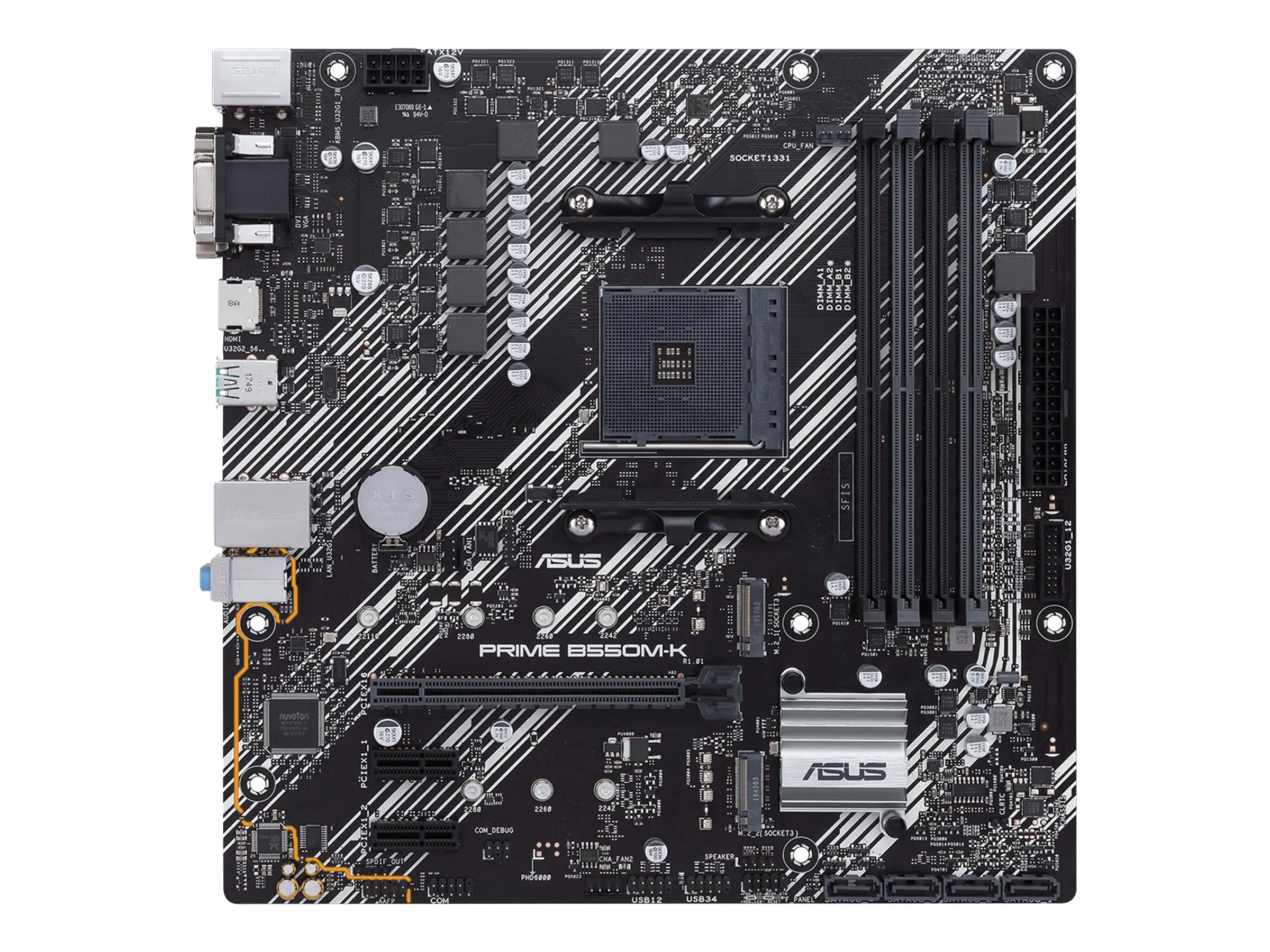ASUS PRIME B550M-K - Motherboard - micro ATX - Socket AM4 - AMD B550 Chipsatz - USB 3.2 Gen 1, USB 3.2 Gen 2 - Gigabit LAN - Onboard-Grafik (CPU erforderlich) - HD Audio (8-Kanal)