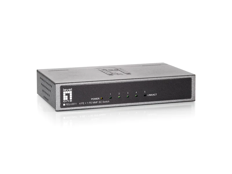 LevelOne FEU-0511 - Switch - unmanaged - 4 x+ 1 - Switch - Glasfaser (LWL)