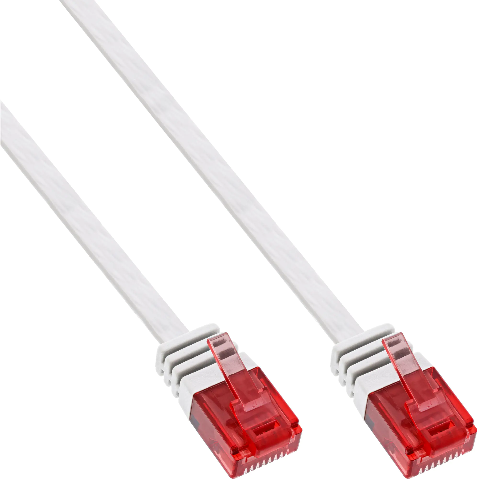 InLine - Patch-Kabel - RJ-45 (M) zu RJ-45 (M) - 10 m - UTP - CAT 6 - flach - weiß