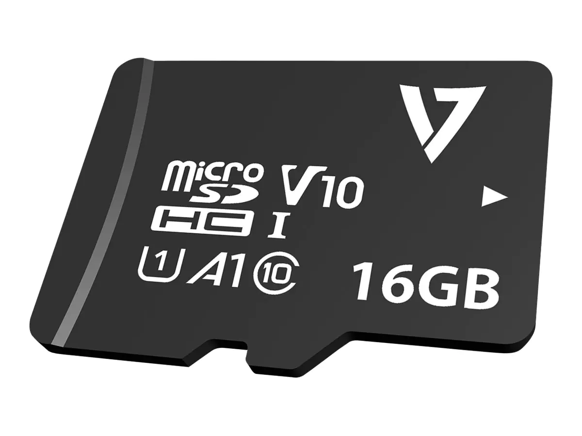 V7 VPMSDH32GU1 - Flash-Speicherkarte (microSDHC/SD-Adapter inbegriffen) - 32 GB - A1 / Video Class V10 / UHS-I U1 / Class10 - microSDHC UHS-I - Schwarz