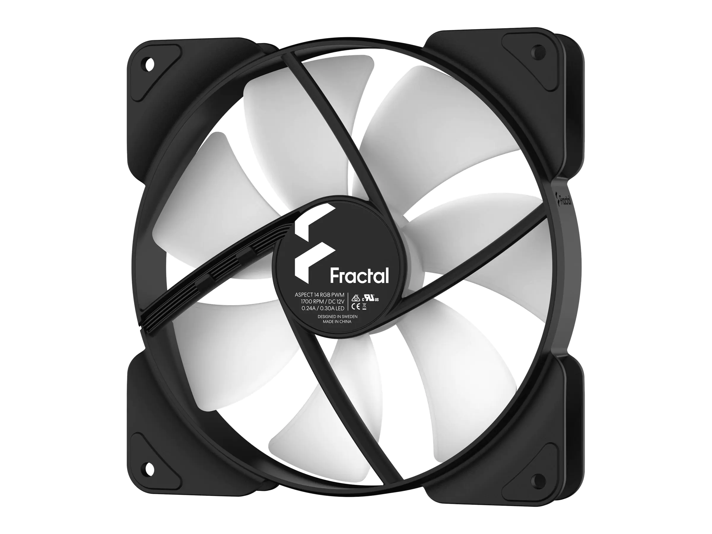 Fractal Design Aspect 14 RGB PWM - Gehäuselüfter - 140 mm - Schwarz (Packung mit 3) FD-F-AS1-1406