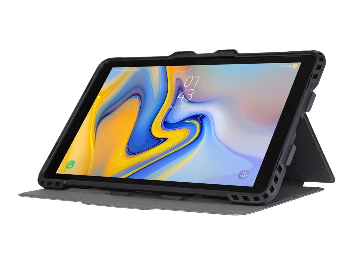 Targus Pro-Tek Rotating - Flip-Hülle für Tablet - widerstandsfähig - Polyurethan, Kunstleder - Schwarz - 10.5" - für Samsung Galaxy Tab A (2018) (10.5 Zoll)