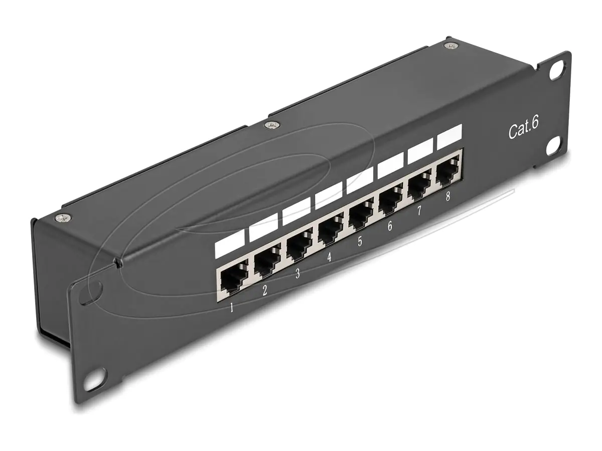 Delock Patch Panel - Rack montierbar - CAT 6 - RJ -45 - Schwarz - 1U - 25.4 cm (10")