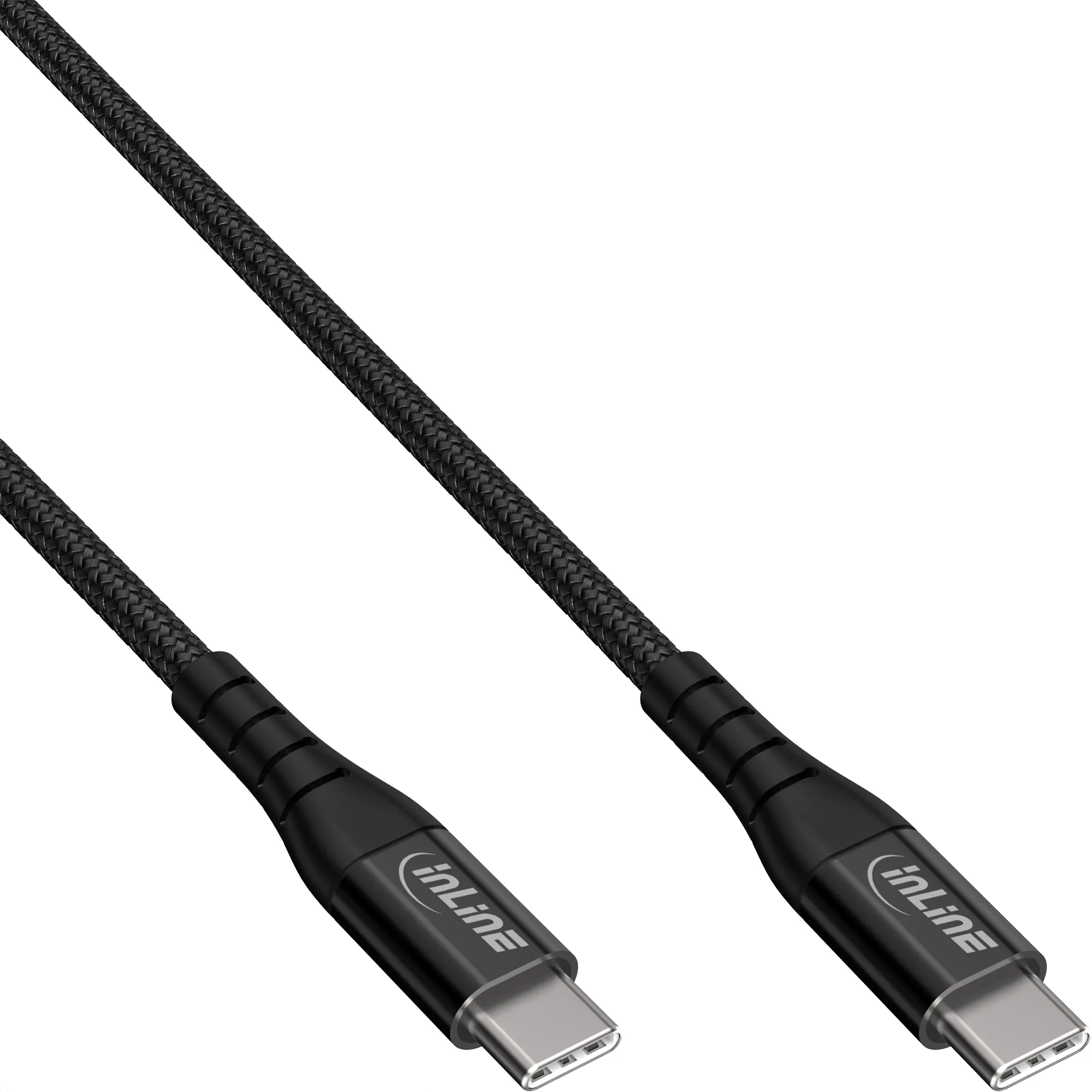 InLine - USB-Kabel - 24 pin USB-C (M) zu 24 pin USB-C (M) - USB 2.0 - 20 V - 5 A - 1 m - Schnellladen bis 100 W - Schwarz