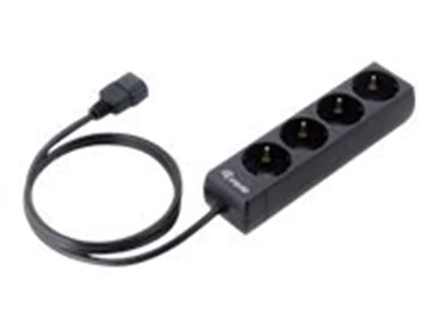 equip - Steckdosenleiste - Wechselstrom 220-240 V - 2.2 kW - Eingabe, Eingang IEC 60320 C14 - Ausgangsanschlüsse: 4 - 1.1 m Schnur - Europa - Schwarz