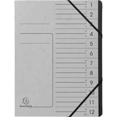 Exacompta 541211E, Project folder, A4, Karton, Grau, 355 g/m², Gummiband